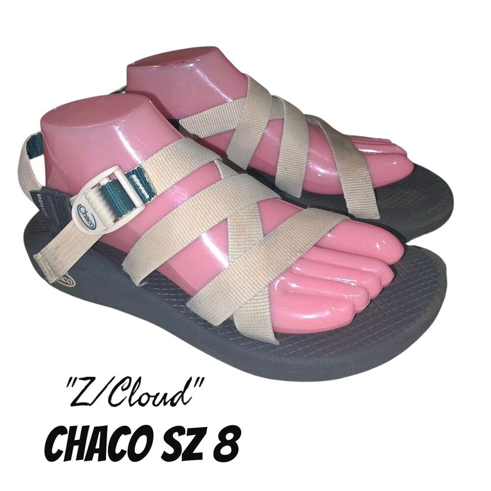 Chaco Z/Cloud Sz 8 Salt Mallard Criss Cross Strappy Outdoor Trail Beach Sandals